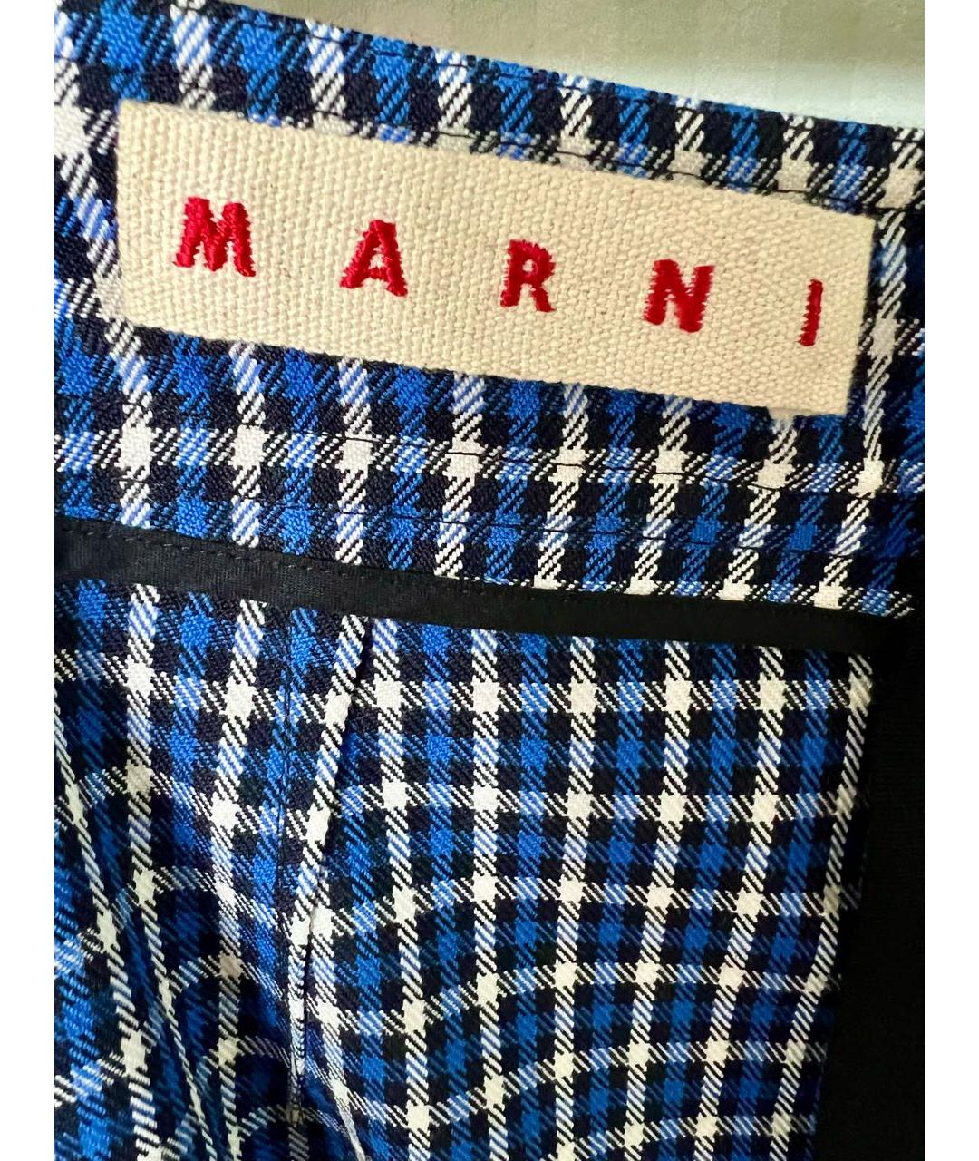 MARNI Синяя шерстяная юбка миди, фото 5