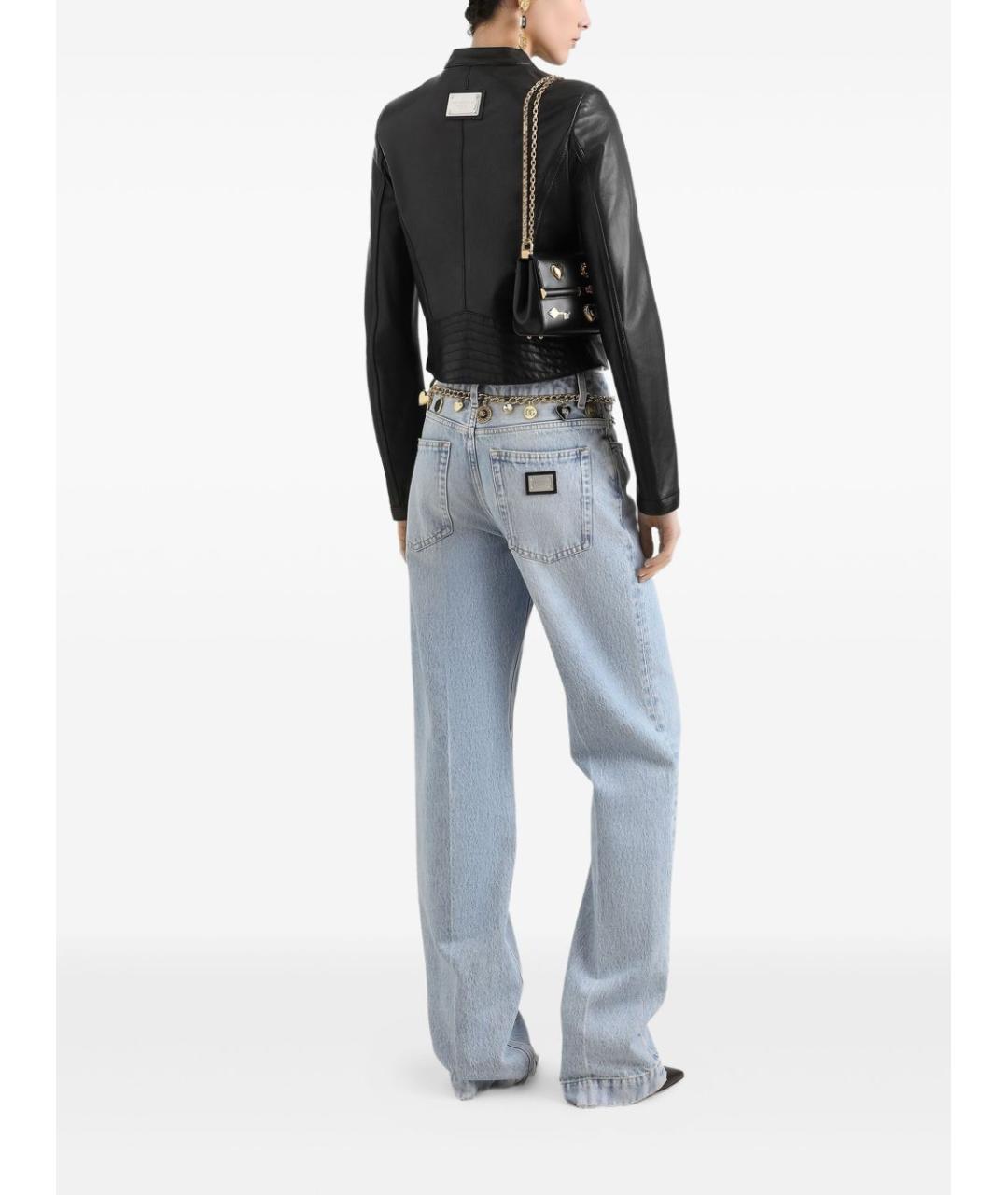 DOLCE&GABBANA Голубые хлопковые прямые джинсы, фото 3