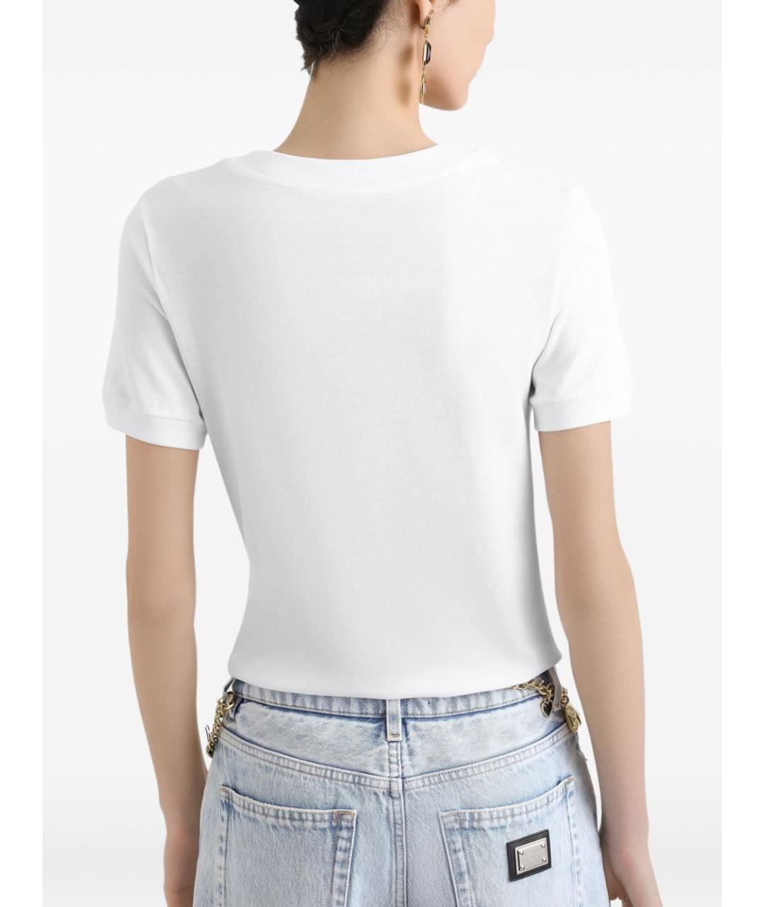 DOLCE&GABBANA Белая хлопковая юбка миди, фото 3