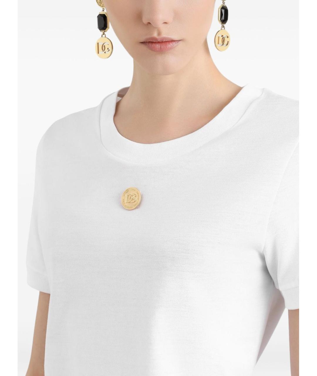 DOLCE&GABBANA Белая хлопковая юбка миди, фото 2