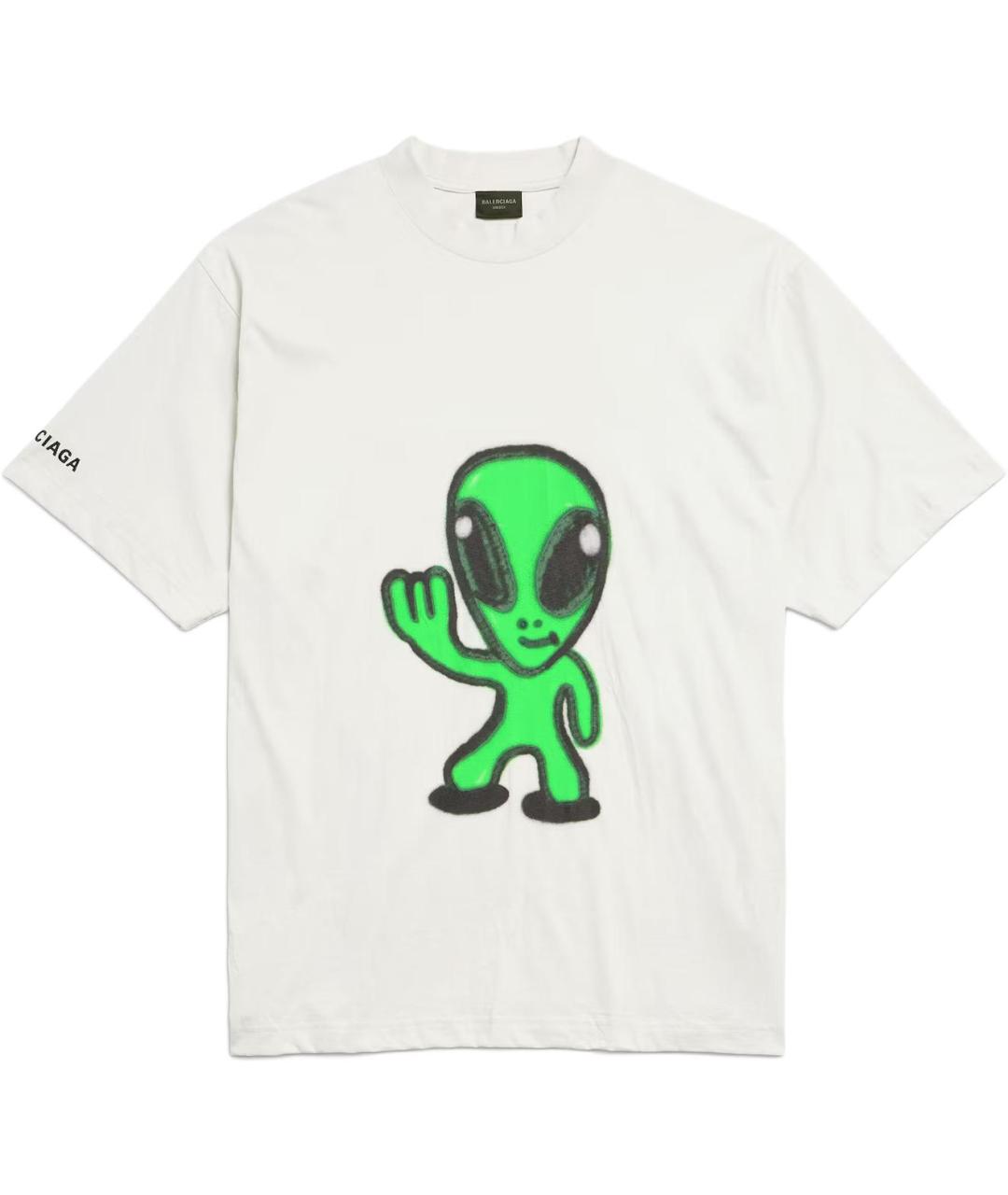 BALENCIAGA Белая хлопковая футболка, фото 1