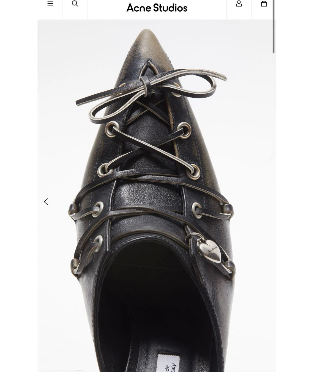 ACNE STUDIOS Черные кожаные мюли, фото 3