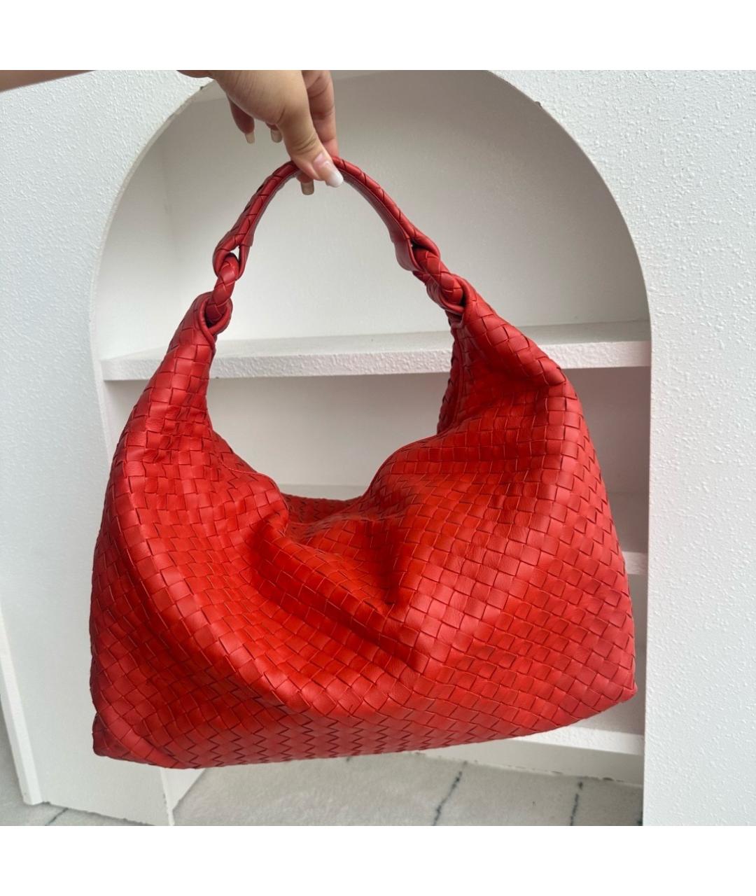 BOTTEGA VENETA Красная кожаная сумка с короткими ручками, фото 3