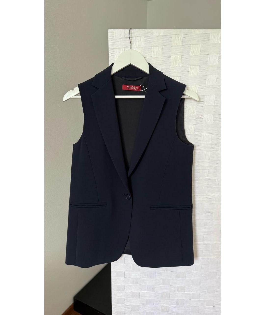 MAX MARA STUDIO Темно-синий жилет, фото 7