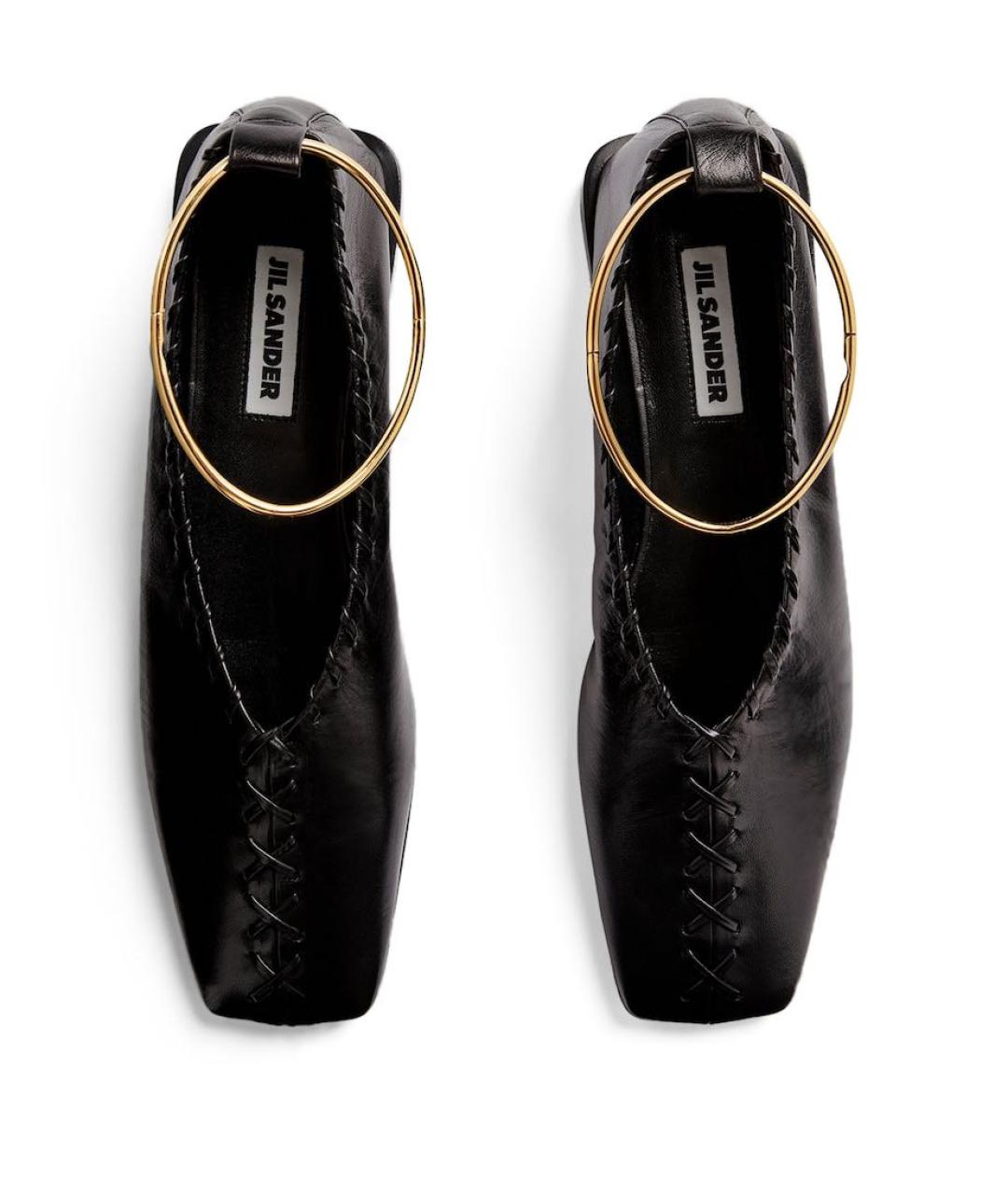 JIL SANDER Черные кожаные туфли, фото 2