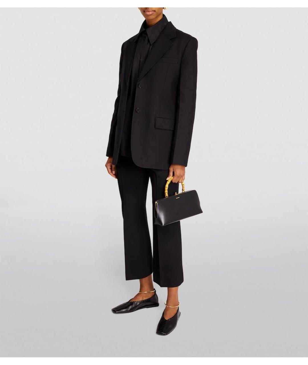 JIL SANDER Черные кожаные туфли, фото 4
