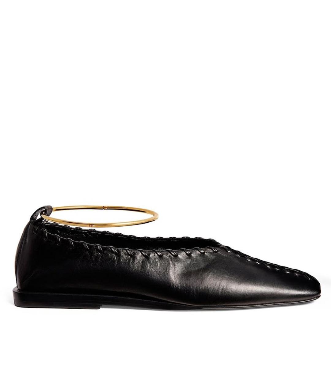JIL SANDER Черные кожаные туфли, фото 1