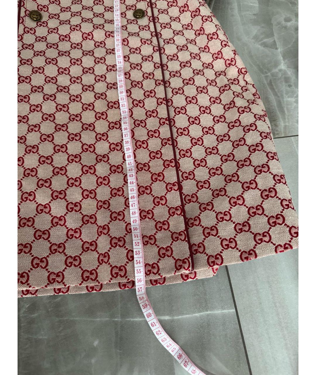 GUCCI Красная хлопковая юбка миди, фото 4