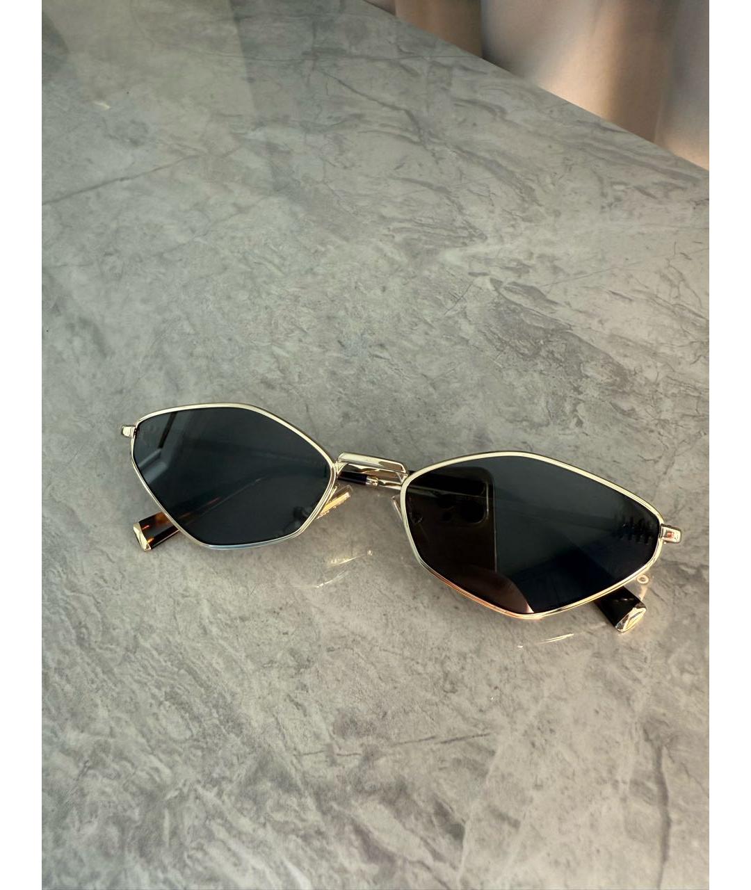 MIU MIU Золотые металлические солнцезащитные очки, фото 8