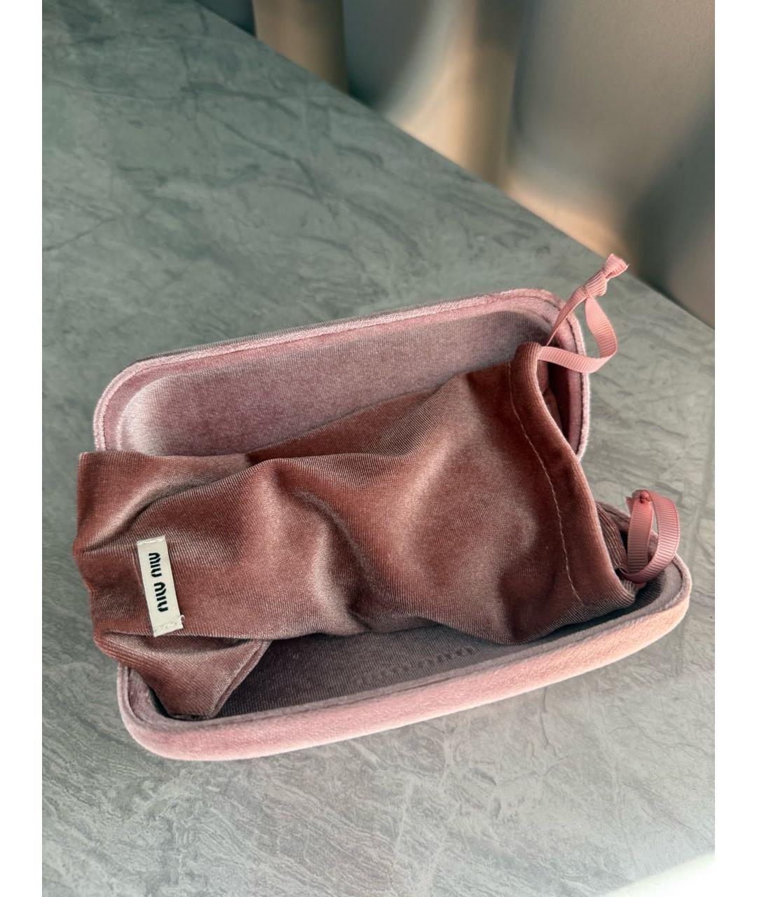 MIU MIU Золотые металлические солнцезащитные очки, фото 5
