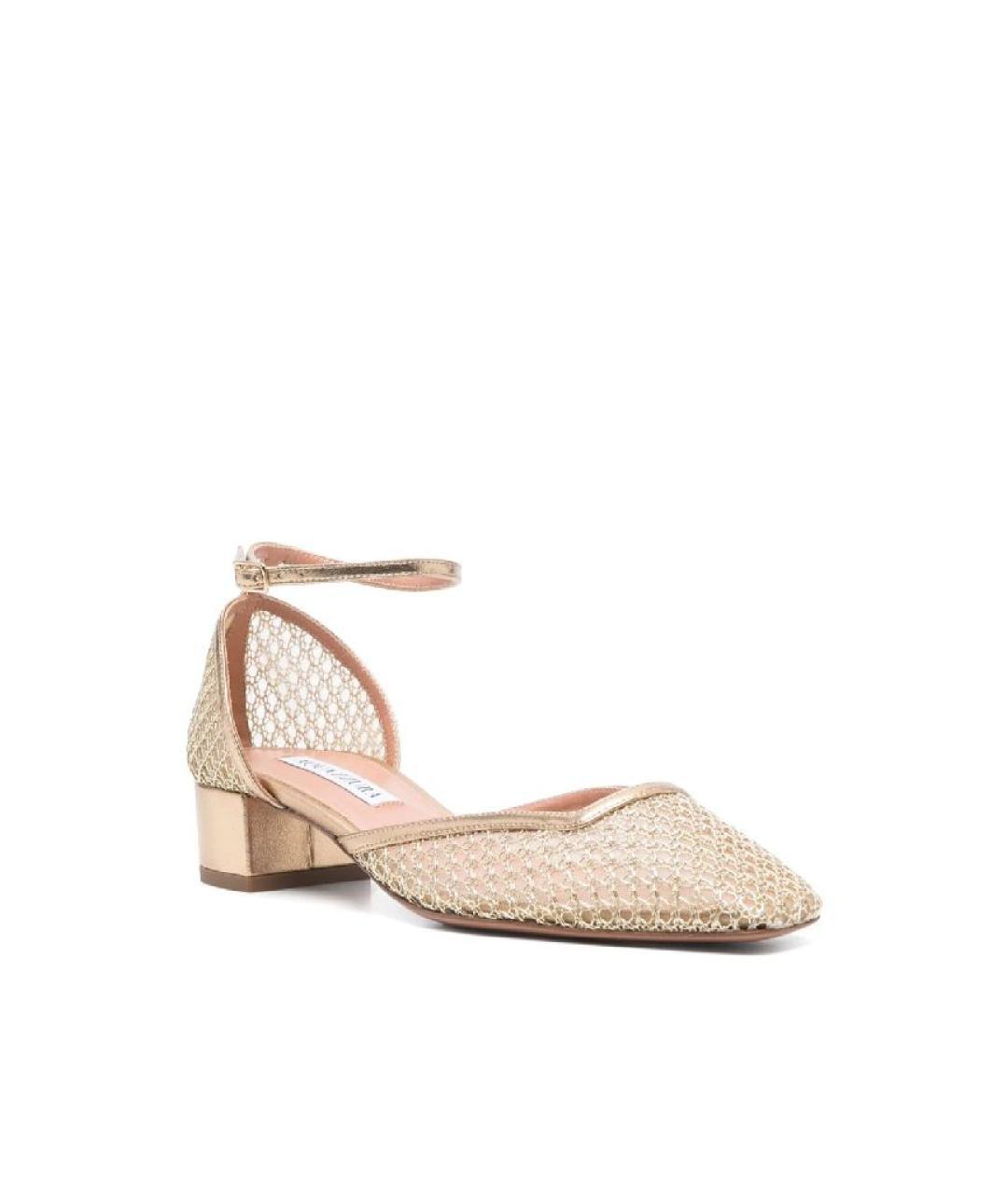 AQUAZZURA Золотые кожаные туфли, фото 3