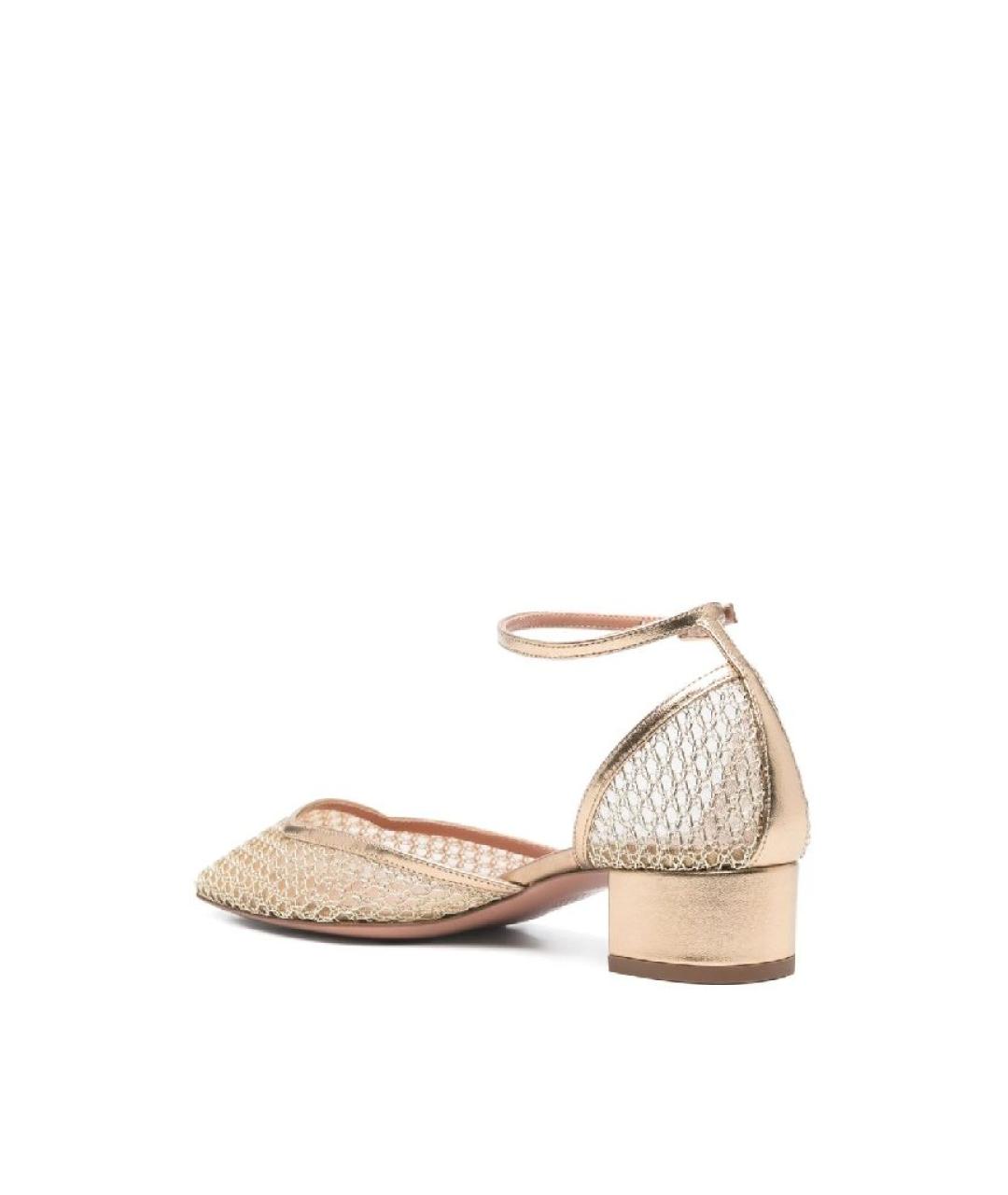 AQUAZZURA Золотые кожаные туфли, фото 4