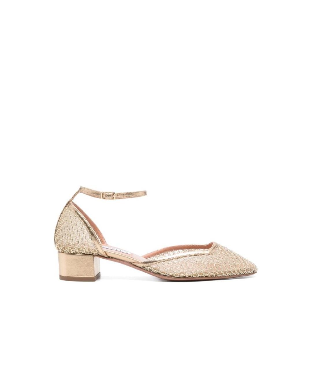 AQUAZZURA Золотые кожаные туфли, фото 1