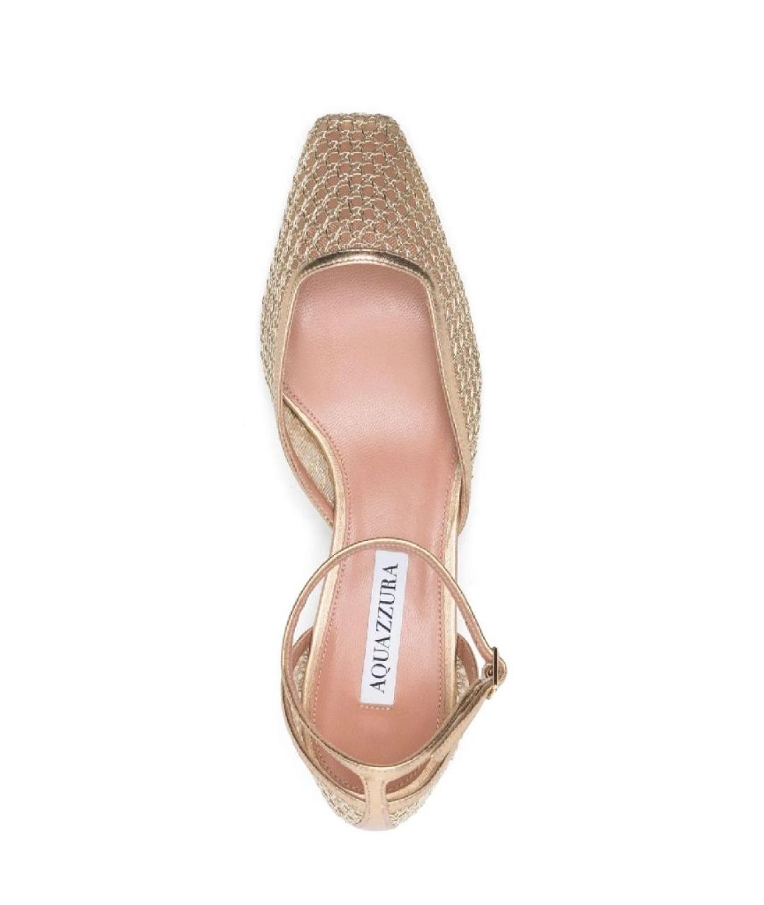 AQUAZZURA Золотые кожаные туфли, фото 2