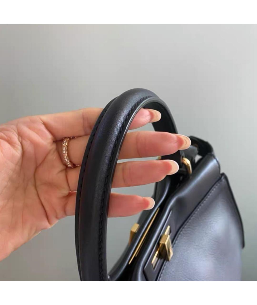 FENDI Черная кожаная сумка тоут, фото 3