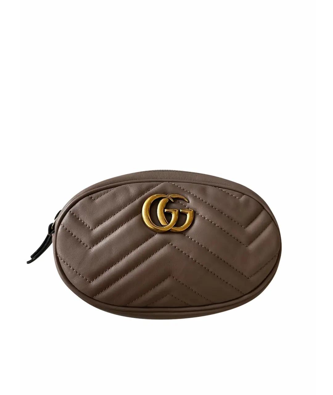 GUCCI Розовая кожаная поясная сумка, фото 1