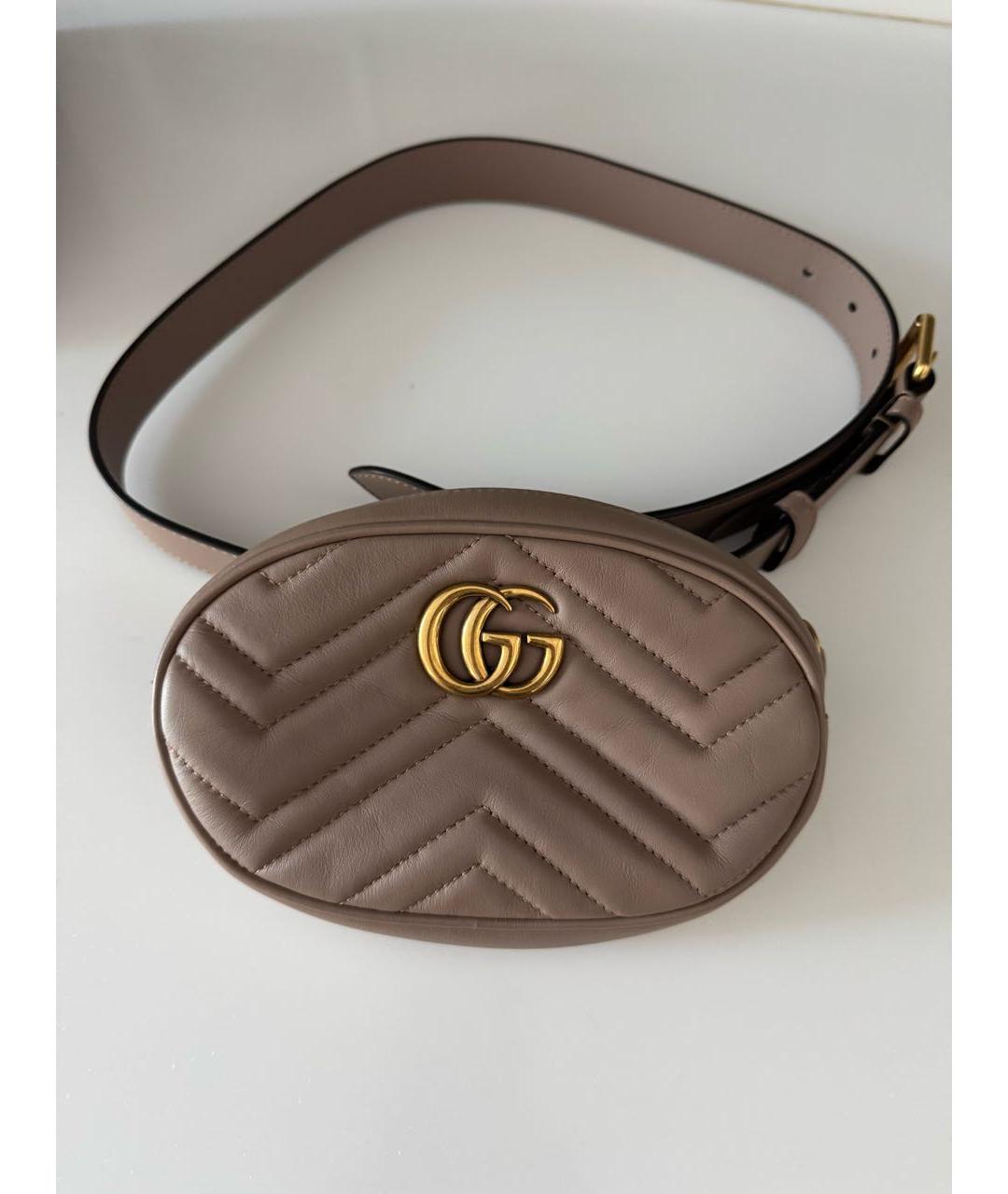 GUCCI Розовая кожаная поясная сумка, фото 2