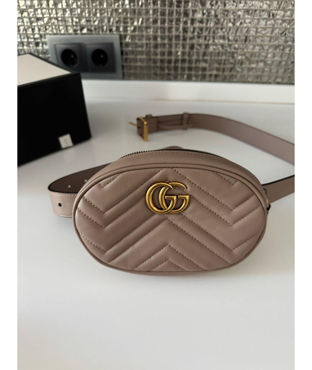 GUCCI Розовая кожаная поясная сумка, фото 7