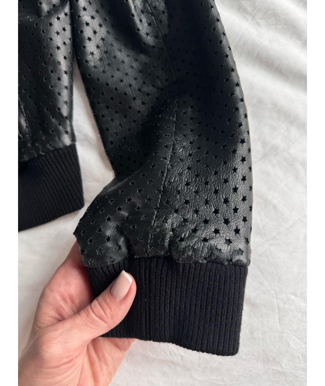 RED VALENTINO Черная кожаная куртка, фото 5