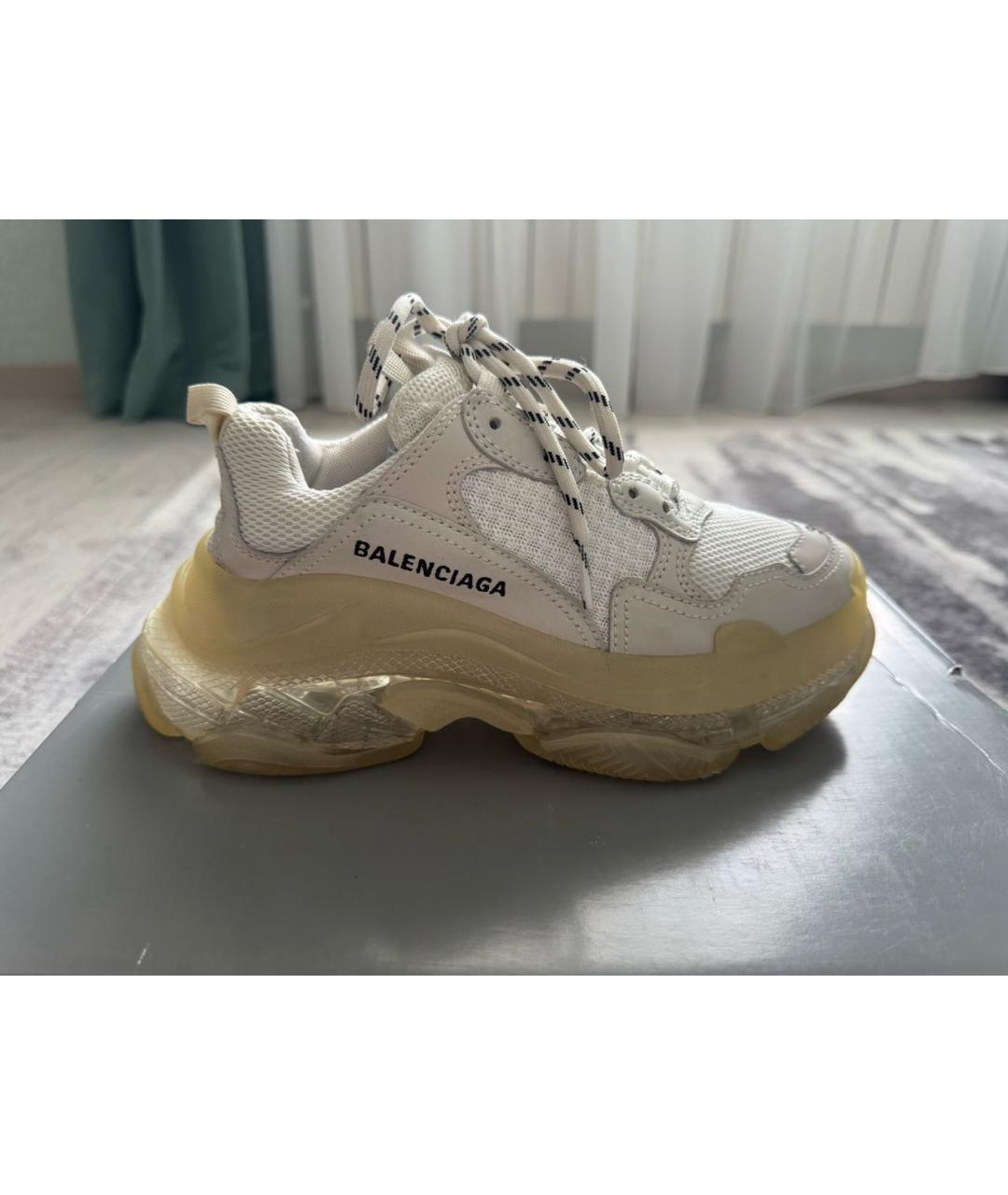 BALENCIAGA Белые текстильные кроссовки, фото 4