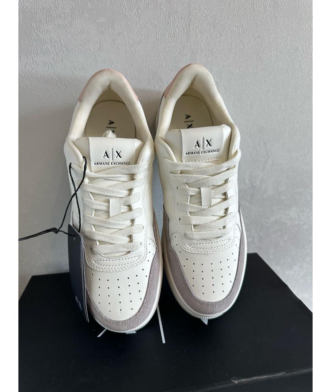 ARMANI EXCHANGE Белые кожаные кеды, фото 3