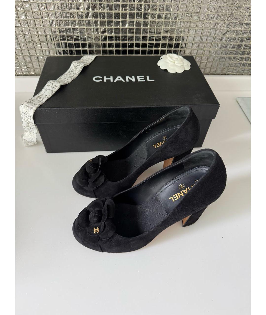 CHANEL Черные замшевые туфли, фото 5