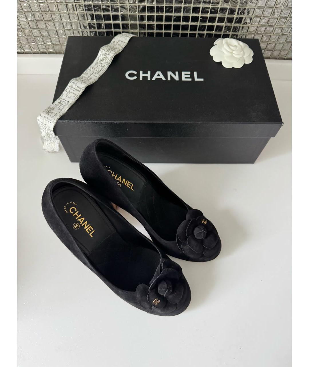 CHANEL Черные замшевые туфли, фото 8