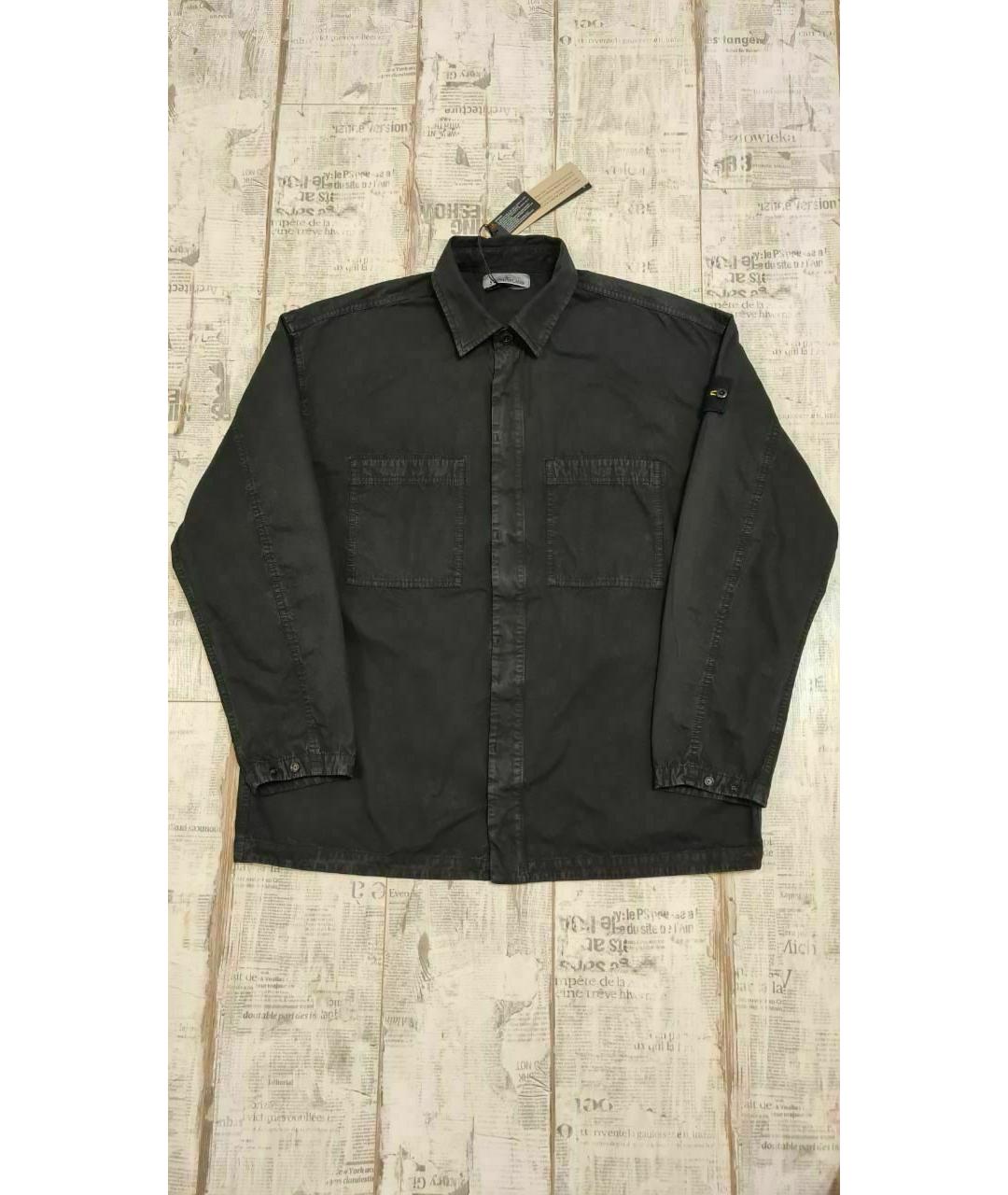STONE ISLAND Черная хлопковая куртка, фото 3