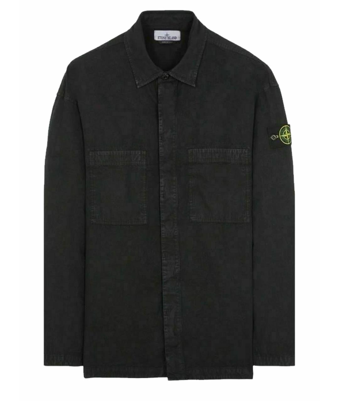 STONE ISLAND Черная хлопковая куртка, фото 10