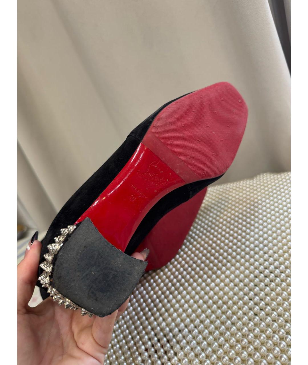 CHRISTIAN LOUBOUTIN Черные замшевые ботильоны, фото 6