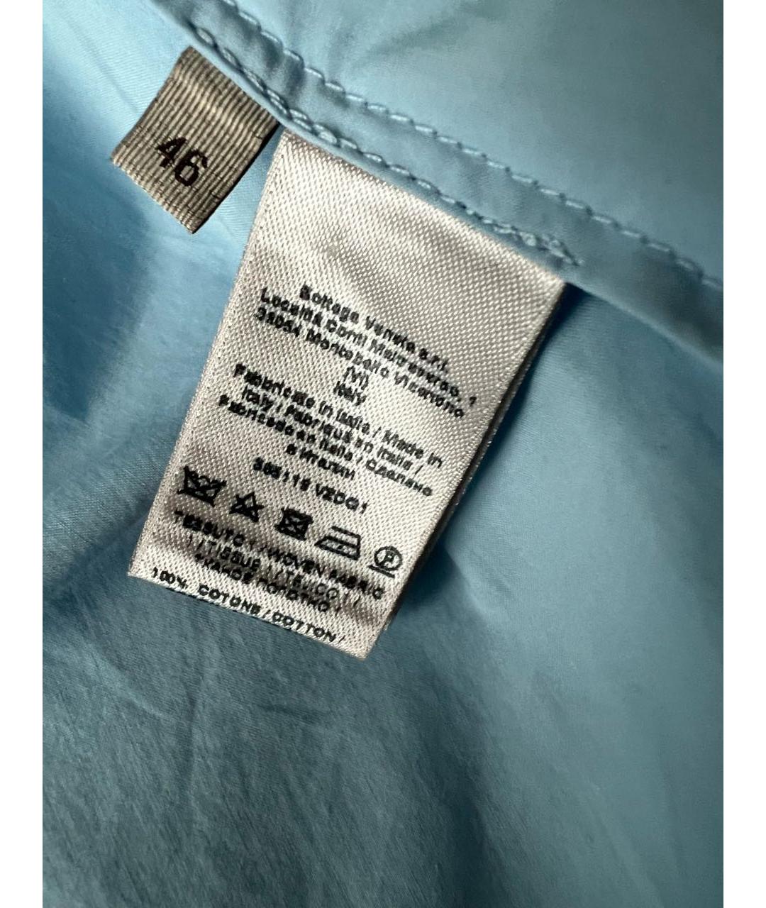 BOTTEGA VENETA Голубая хлопковая рубашка, фото 4
