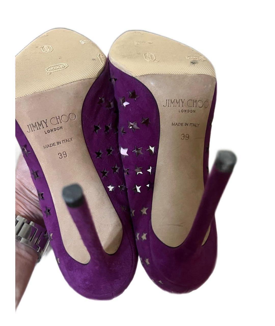 JIMMY CHOO Фиолетовые замшевые туфли, фото 4