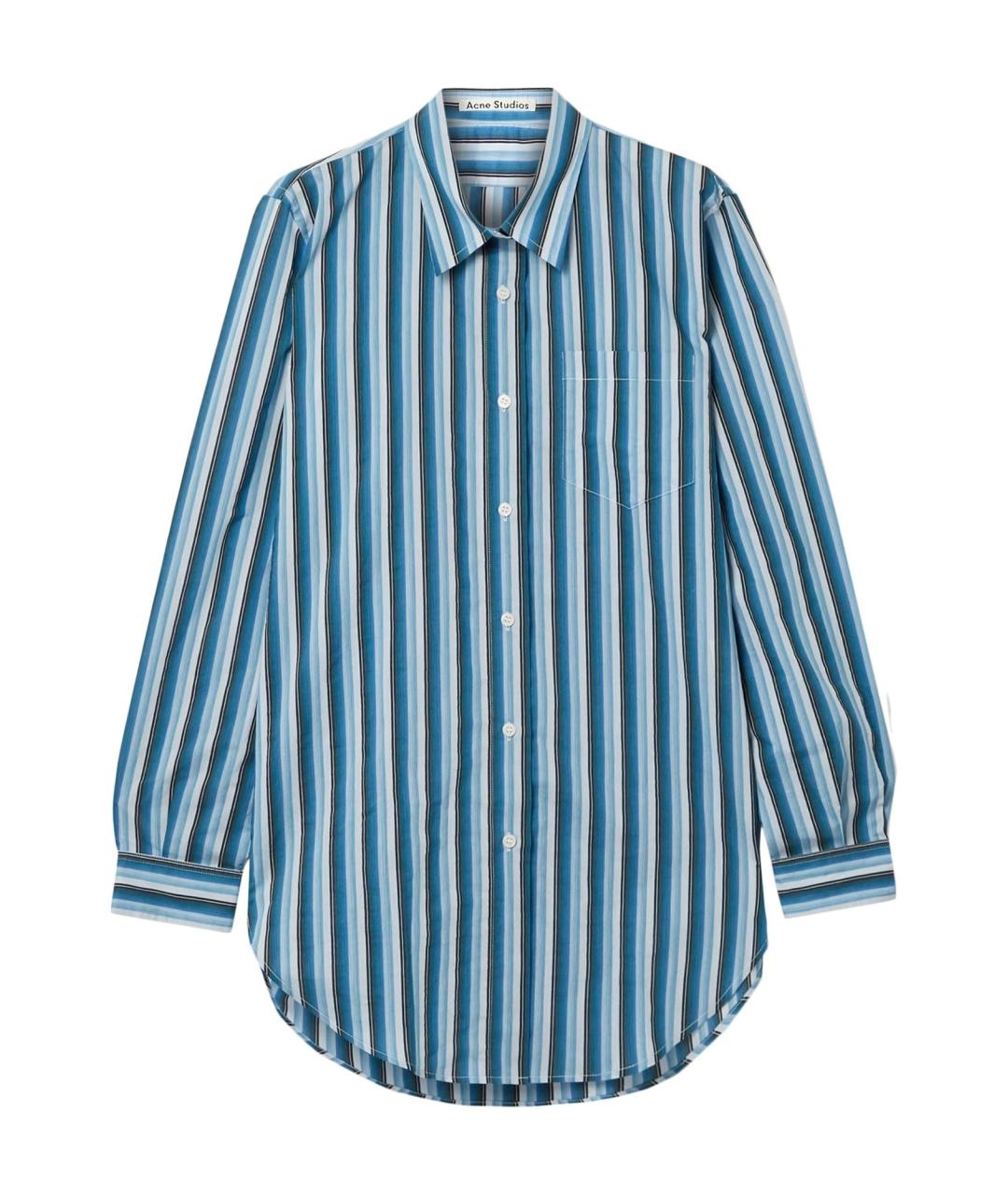 ACNE STUDIOS Бирюзовая хлопковая рубашка, фото 1