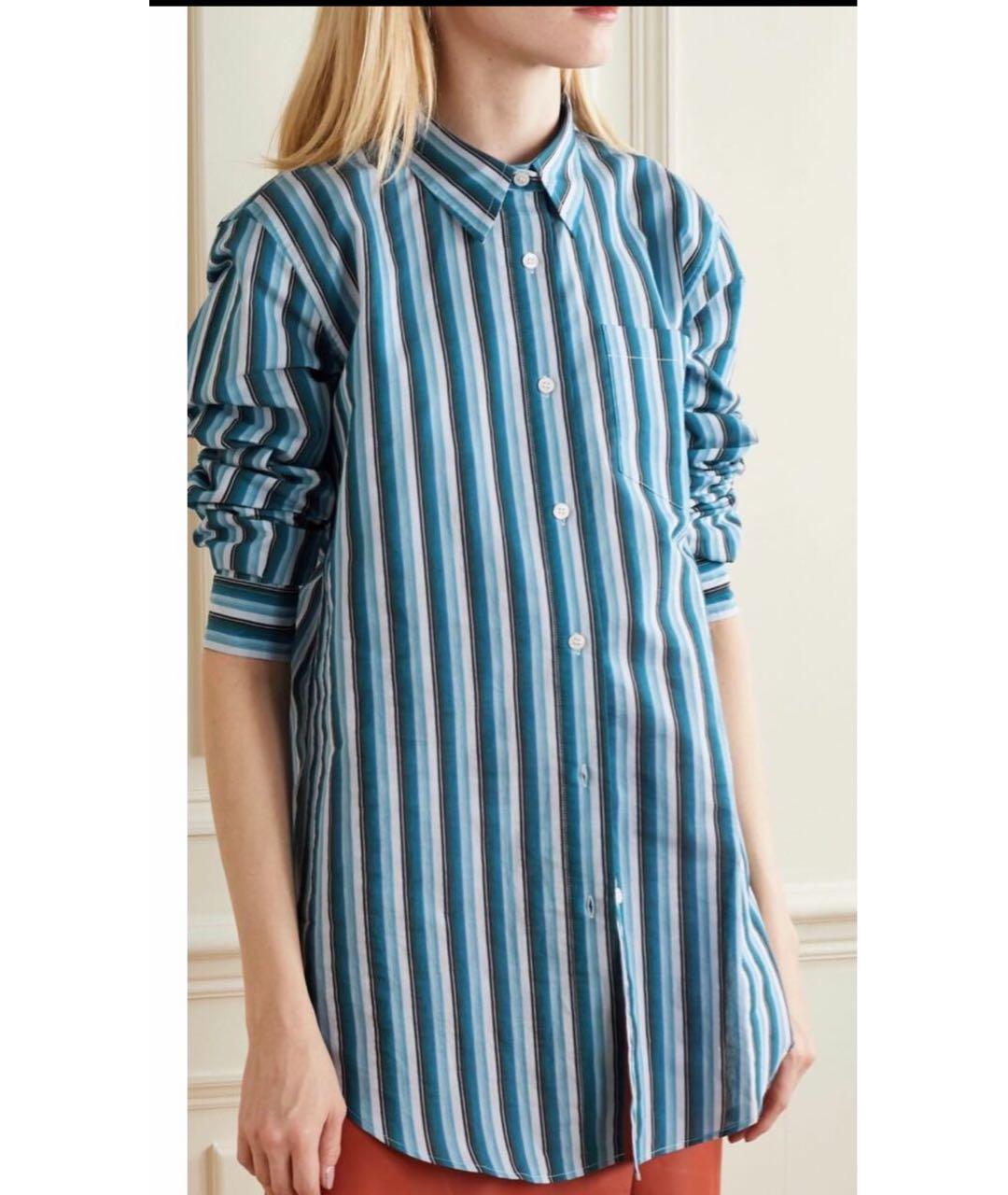ACNE STUDIOS Бирюзовая хлопковая рубашка, фото 4