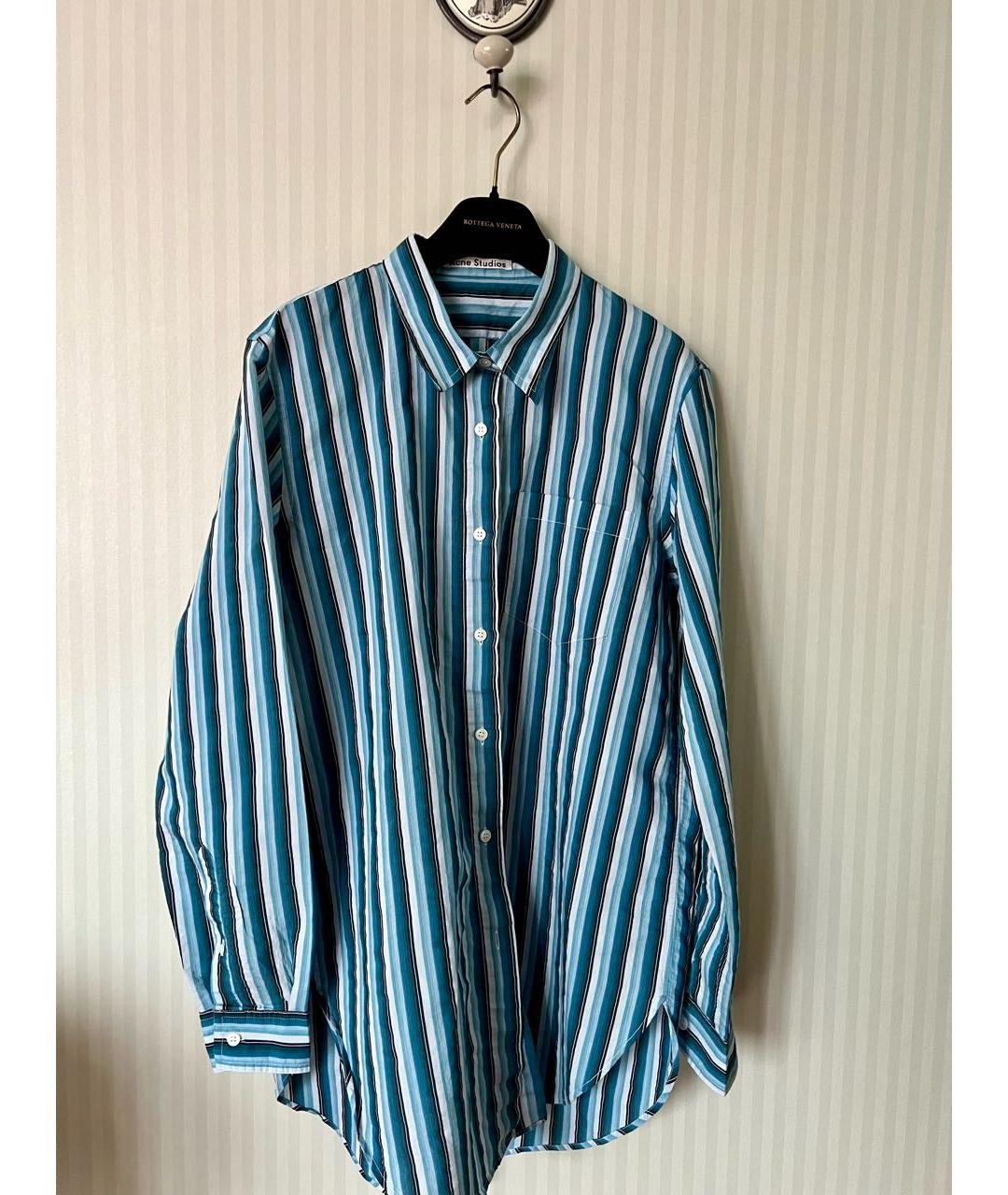 ACNE STUDIOS Бирюзовая хлопковая рубашка, фото 2