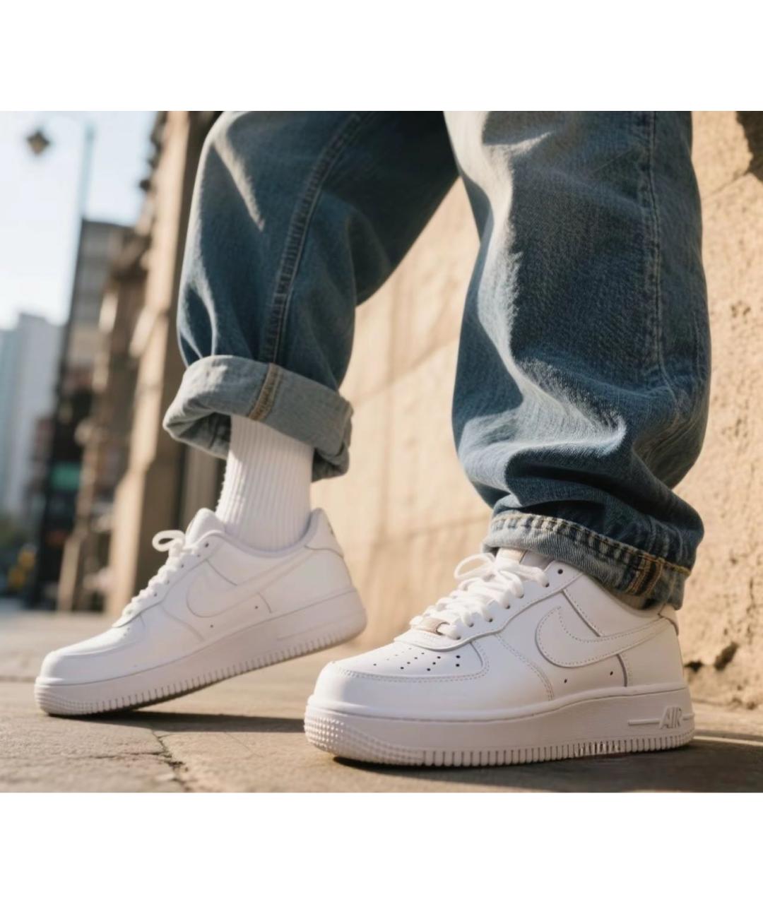 NIKE Белые кеды из искусственной кожи, фото 5