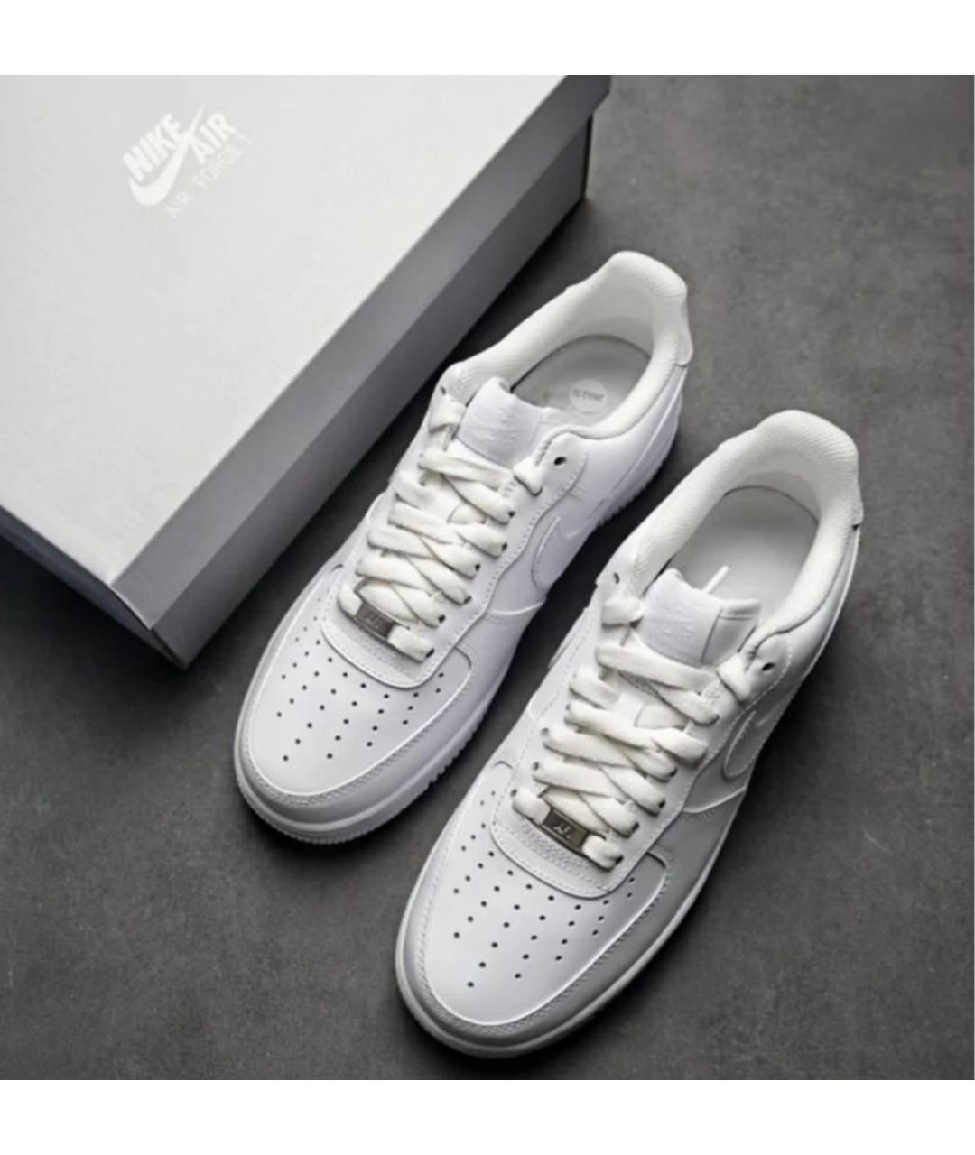 NIKE Белые кеды из искусственной кожи, фото 4