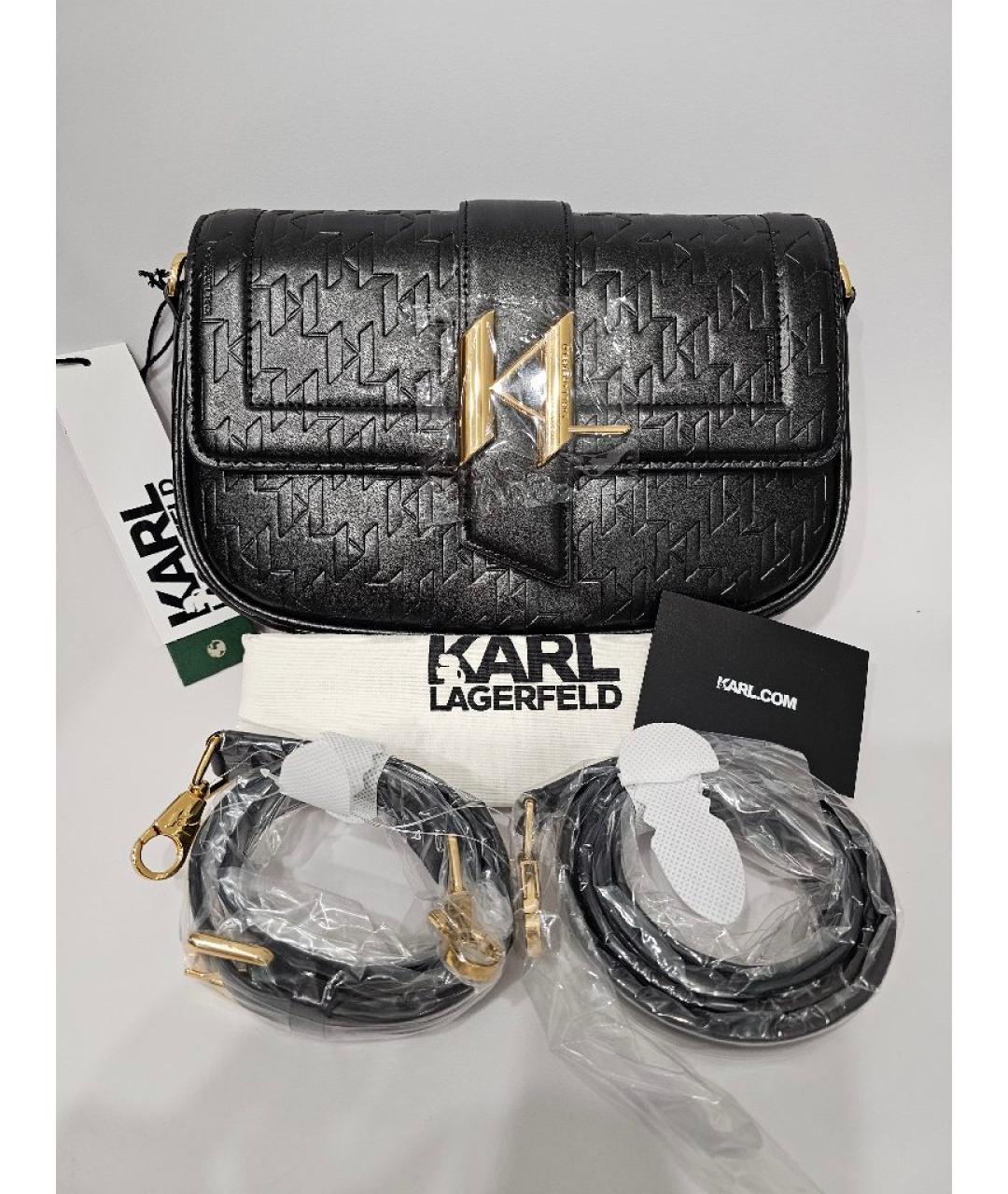 KARL LAGERFELD Черная сумка с короткими ручками из искусственной кожи, фото 2