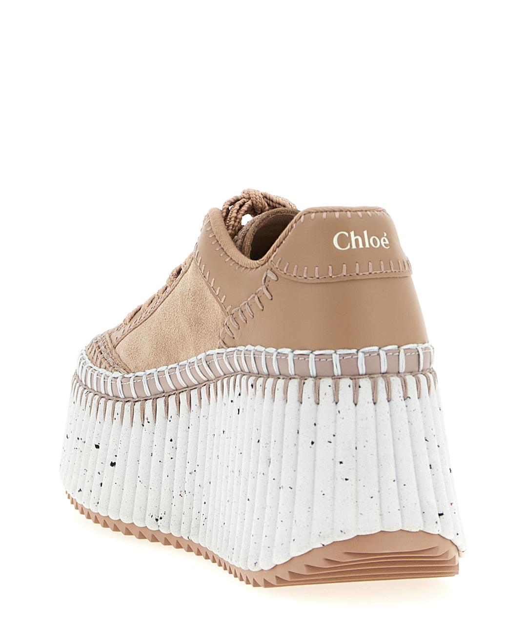 CHLOE Розовые кожаные кроссовки, фото 2