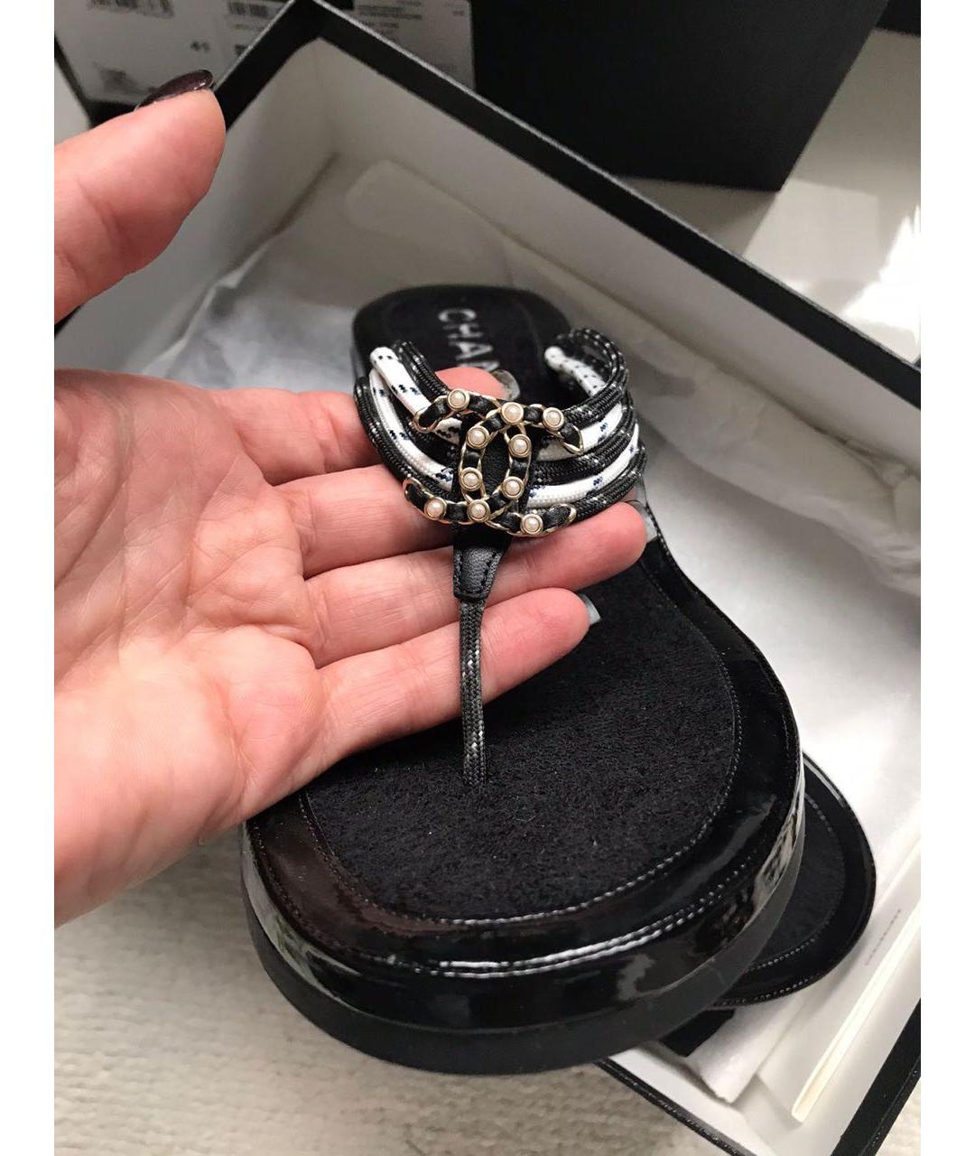 CHANEL Черные мюли, фото 6
