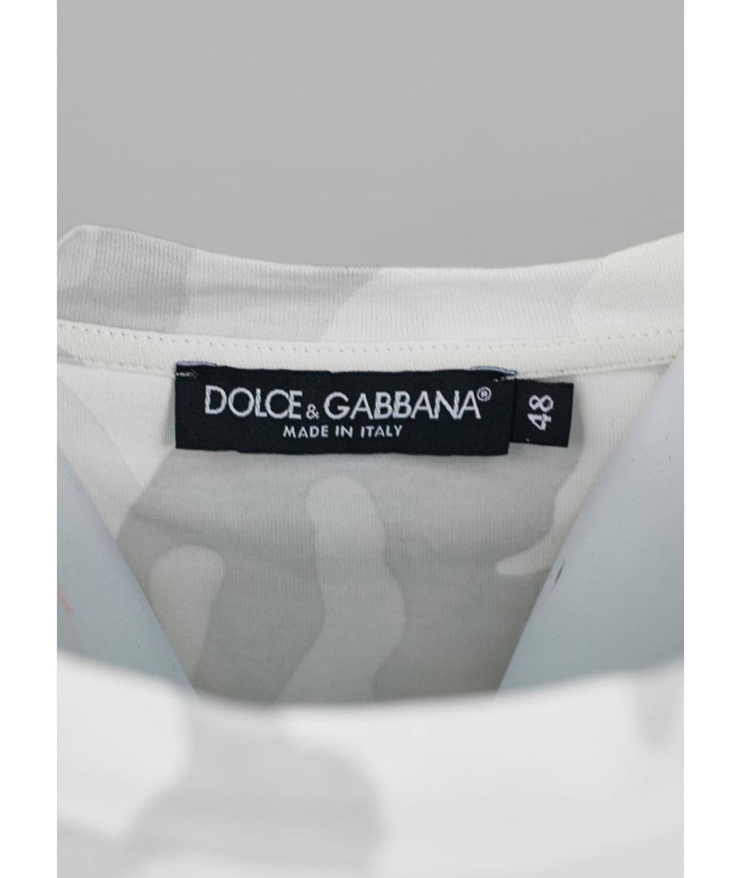 DOLCE&GABBANA Серая хлопковая футболка, фото 3