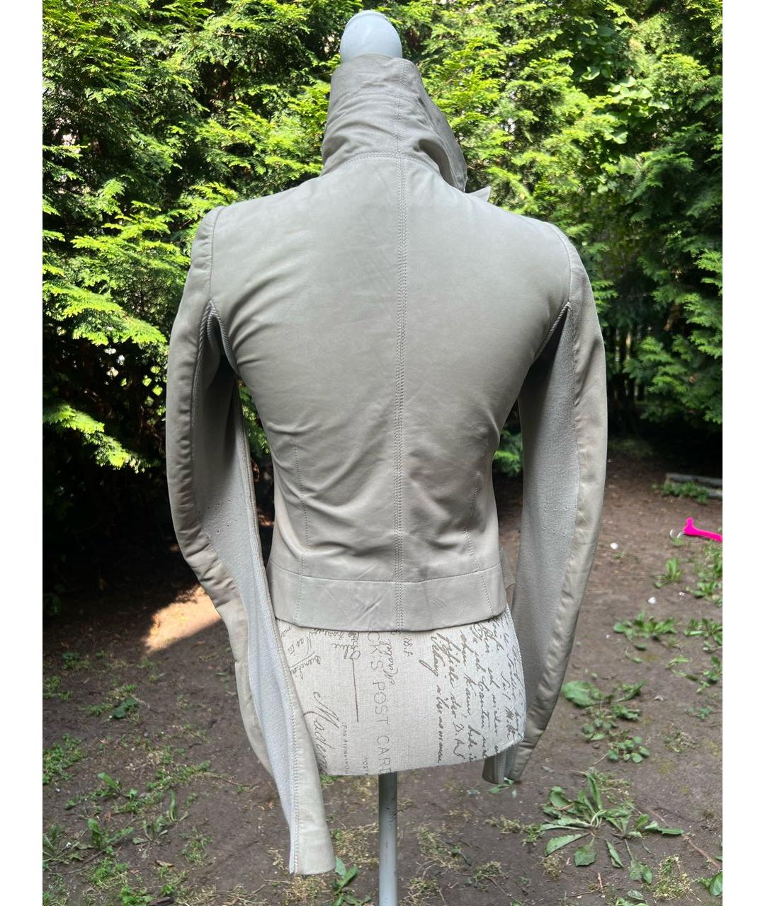 RICK OWENS Бежевая кожаная куртка, фото 2