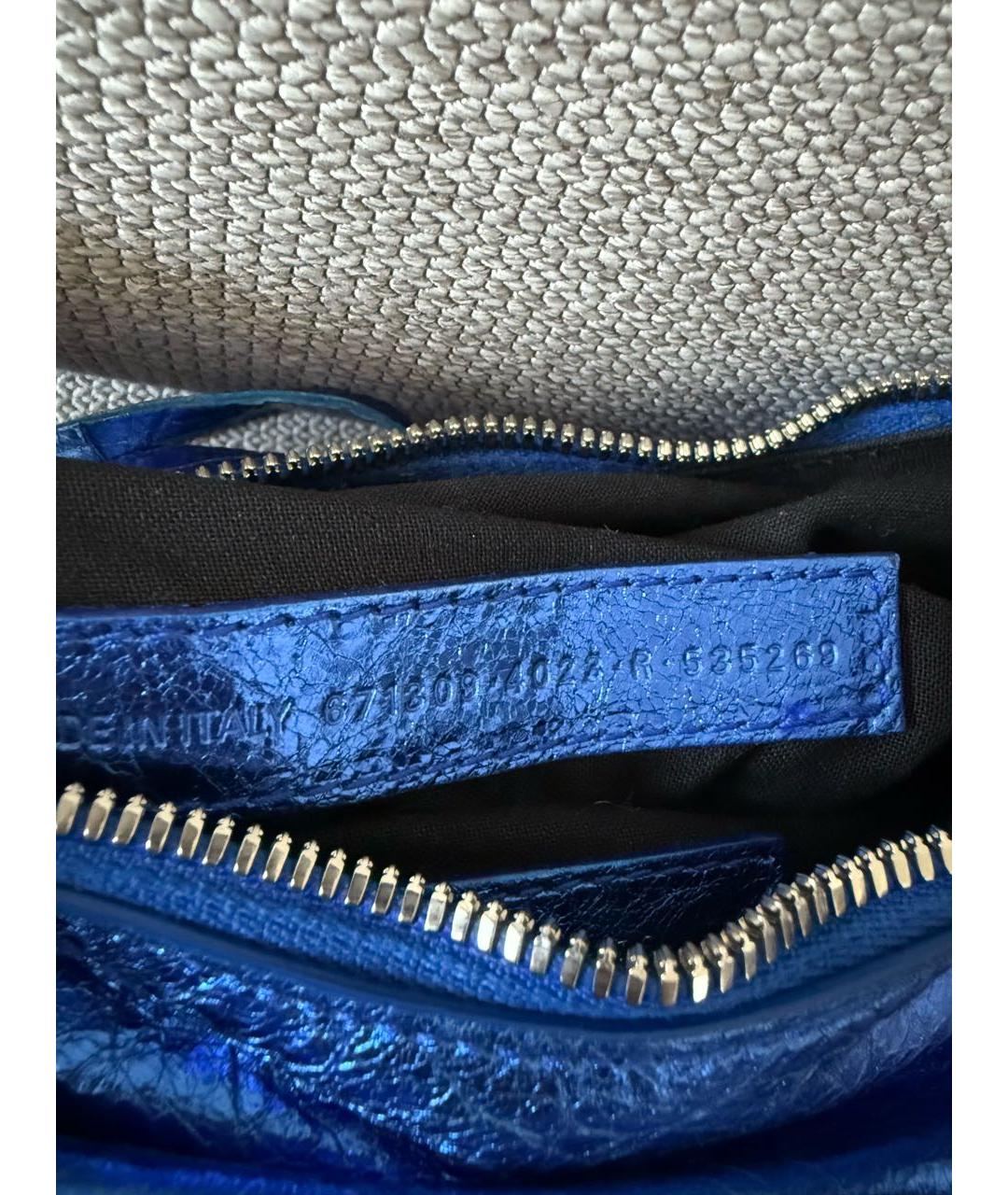 BALENCIAGA Синяя кожаная сумка через плечо, фото 7