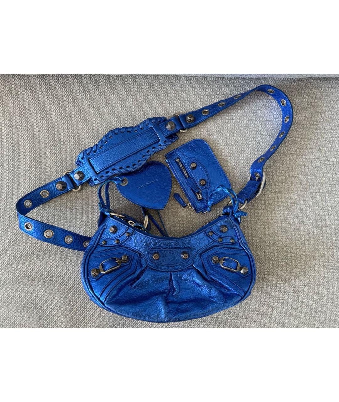 BALENCIAGA Синяя кожаная сумка через плечо, фото 8
