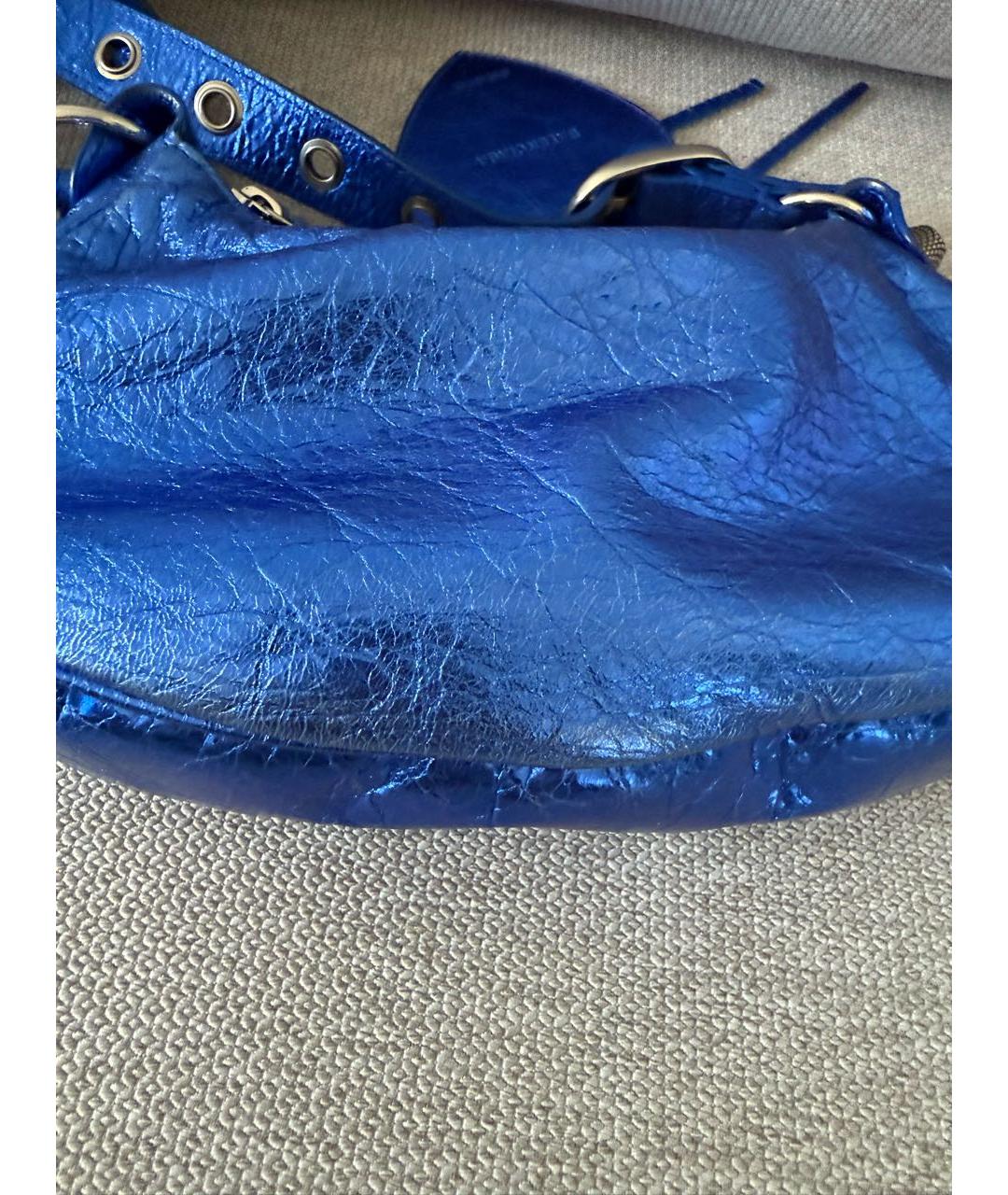 BALENCIAGA Синяя кожаная сумка через плечо, фото 3