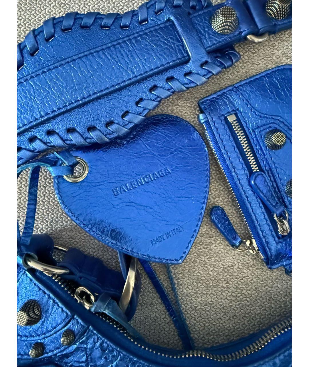 BALENCIAGA Синяя кожаная сумка через плечо, фото 4