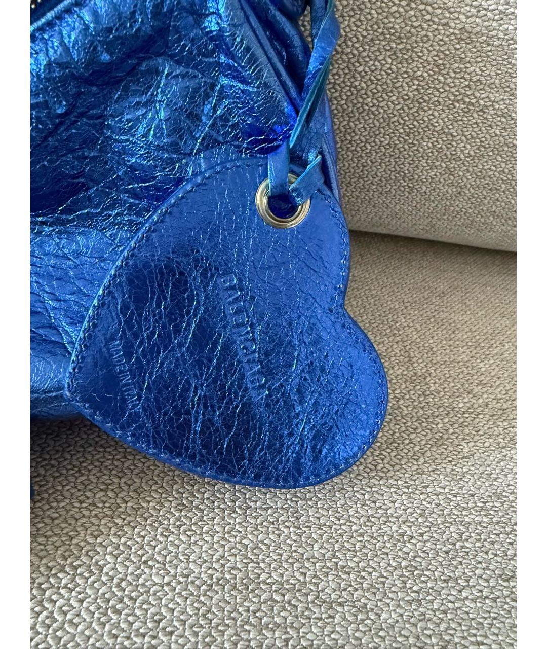 BALENCIAGA Синяя кожаная сумка через плечо, фото 5