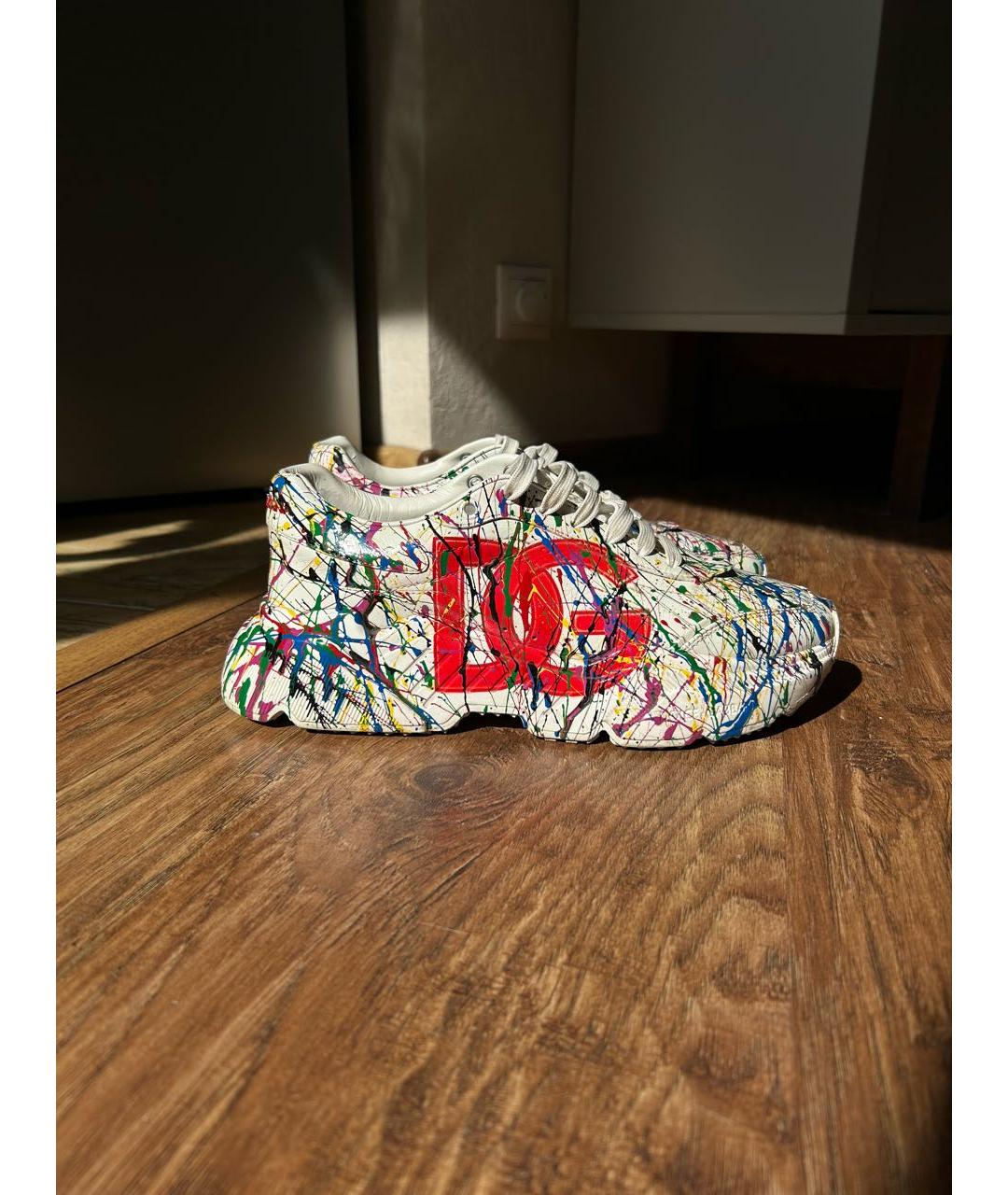 DOLCE&GABBANA Мульти кожаные низкие кроссовки / кеды, фото 9