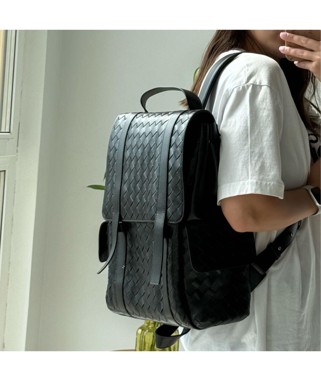 BOTTEGA VENETA Черный кожаный рюкзак, фото 5