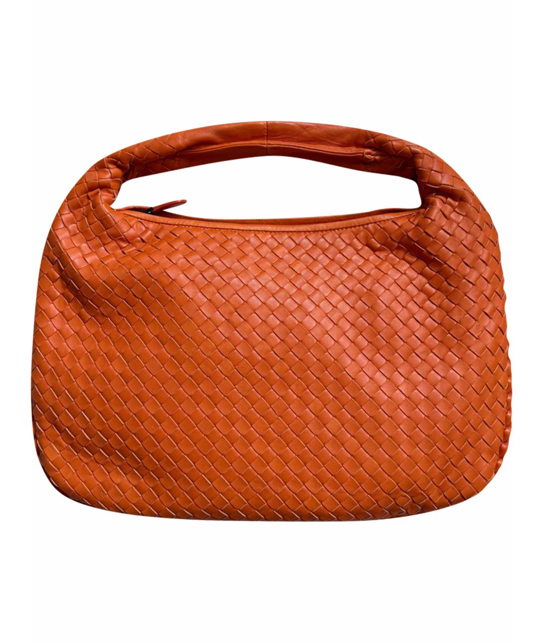 BOTTEGA VENETA Оранжевая кожаная сумка с короткими ручками, фото 1